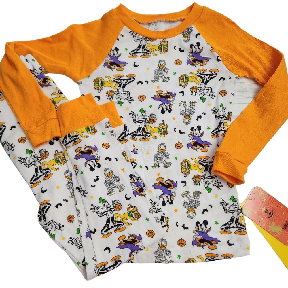 5T Toddler Boys Girls Mickey Mouse Minnie Mouse Halloween Pajamas Snug-Fit PJs